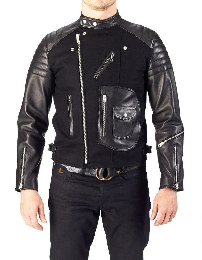 RACER - Leather & Wool Biker Jacket