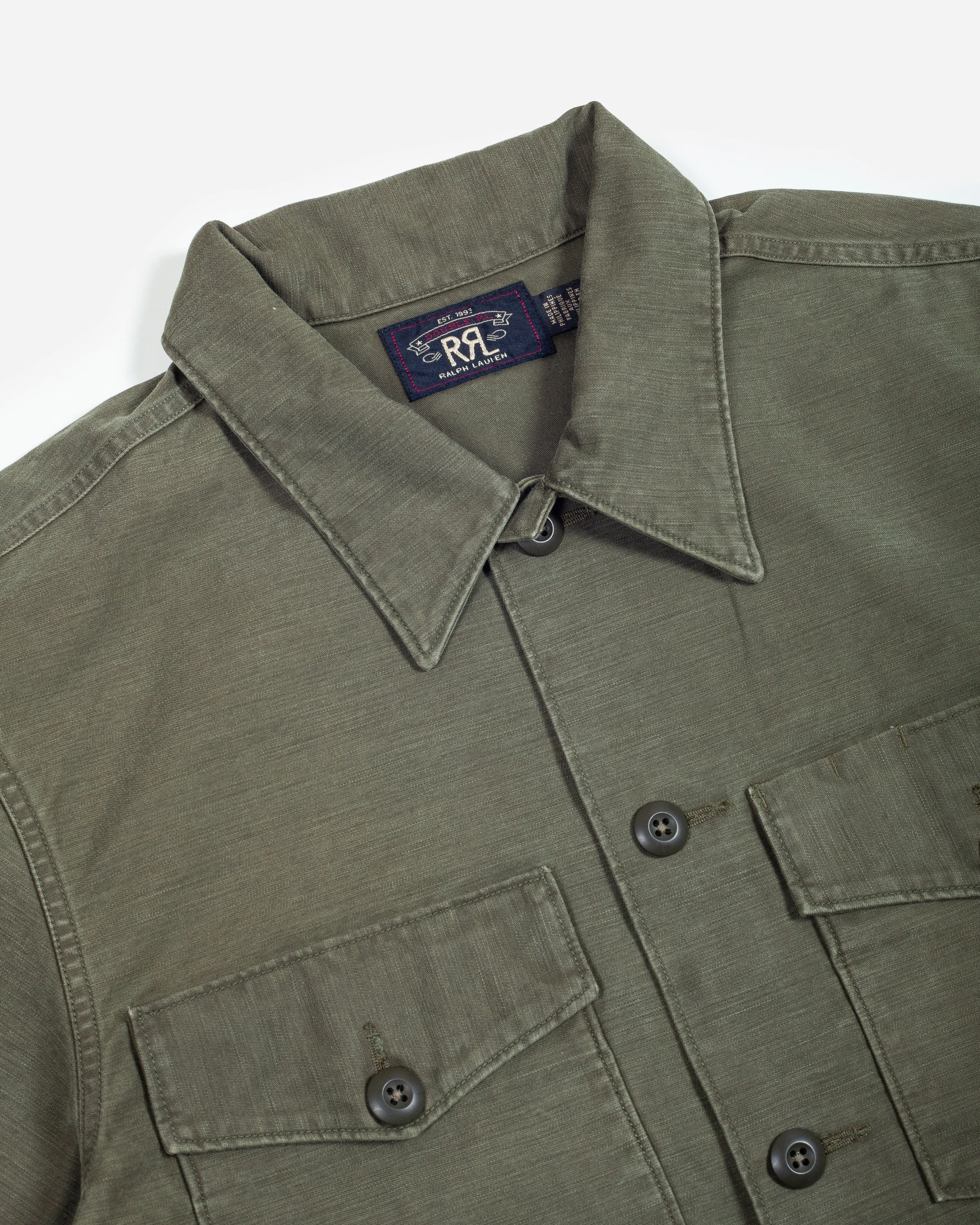 REGIMENT HERRINGBONE SPORTS SHIRT - OLIVE