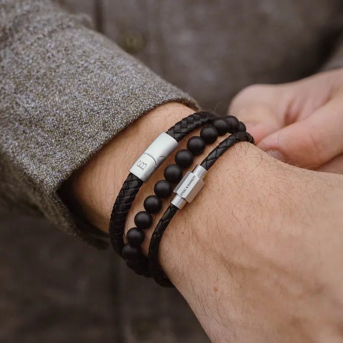 Riley Leather Bracelet Black