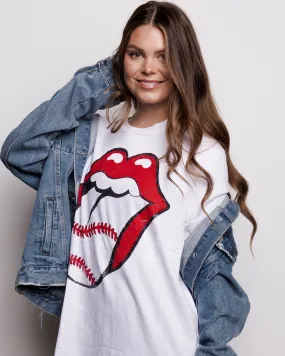 Rolling Stones Baseball Lick White Tee