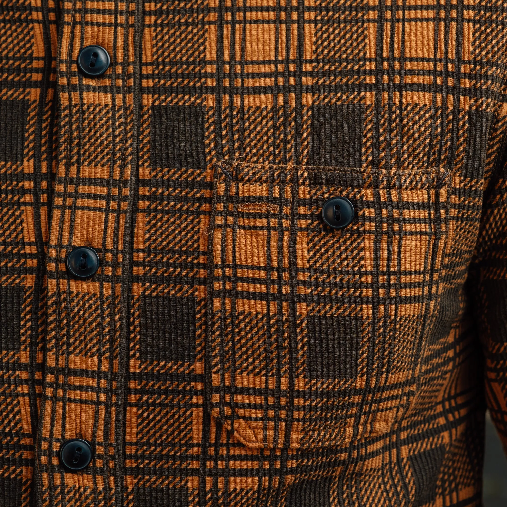 Gold and Black Checked Jersey Workshirt by RRL - Final Sale