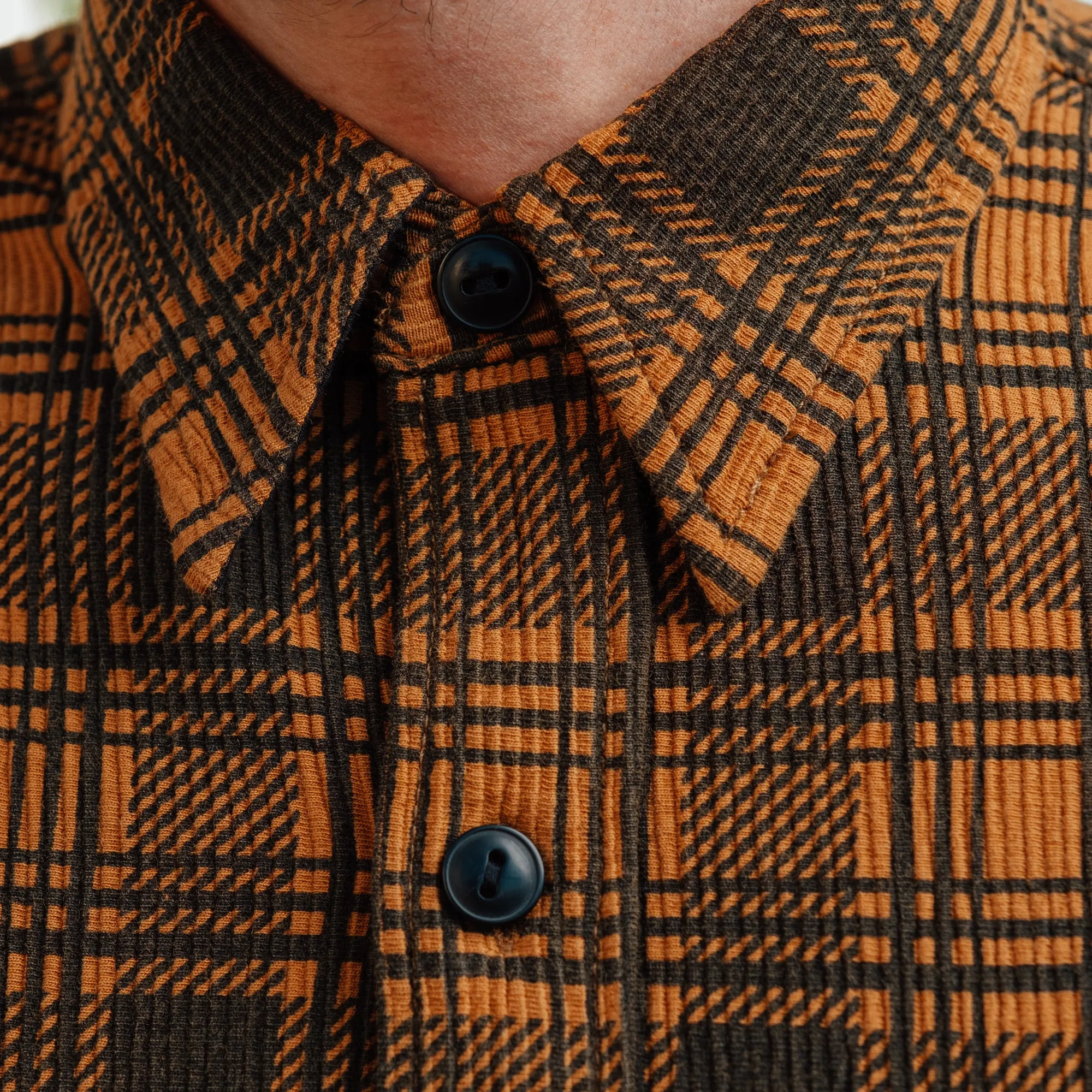 Gold and Black Checked Jersey Workshirt by RRL - Final Sale