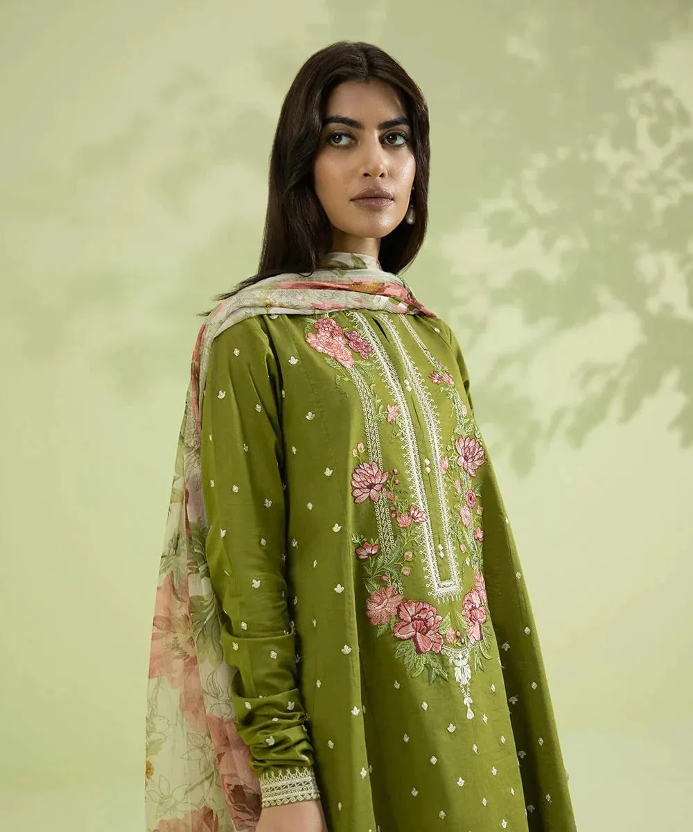 Sapphire Embroidered Three-Piece Lawn Suit - SPL-923