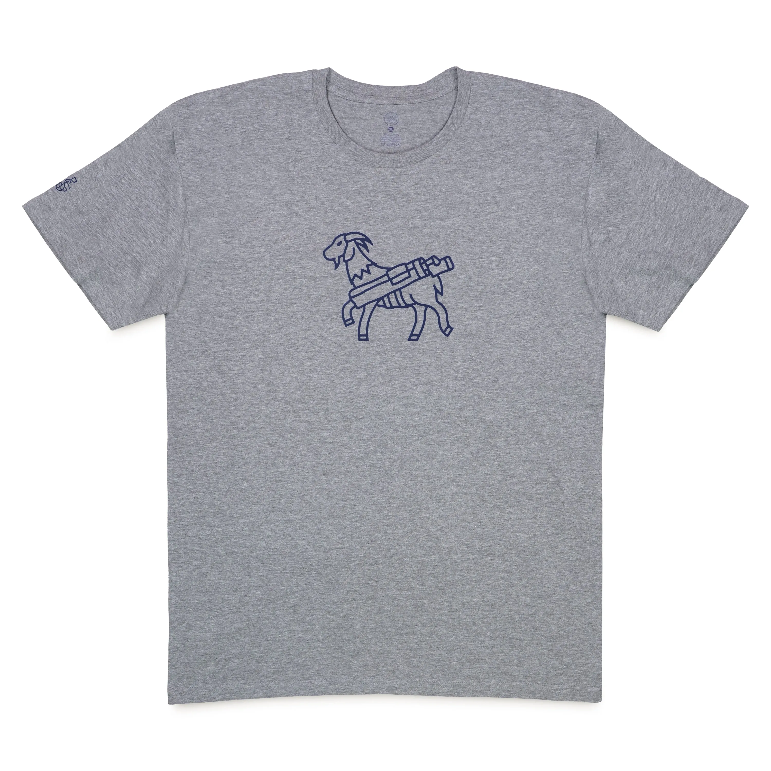 Seamus Goat T-Shirt - Navy on Grey