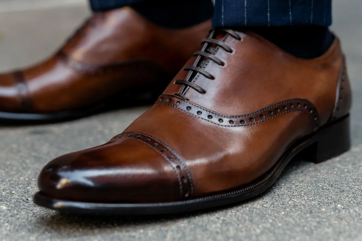 The Brando Semi-Brogue Oxford - Marrone