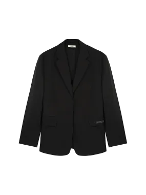 Women's Organic Cotton Oversized Tailored Blazer—black